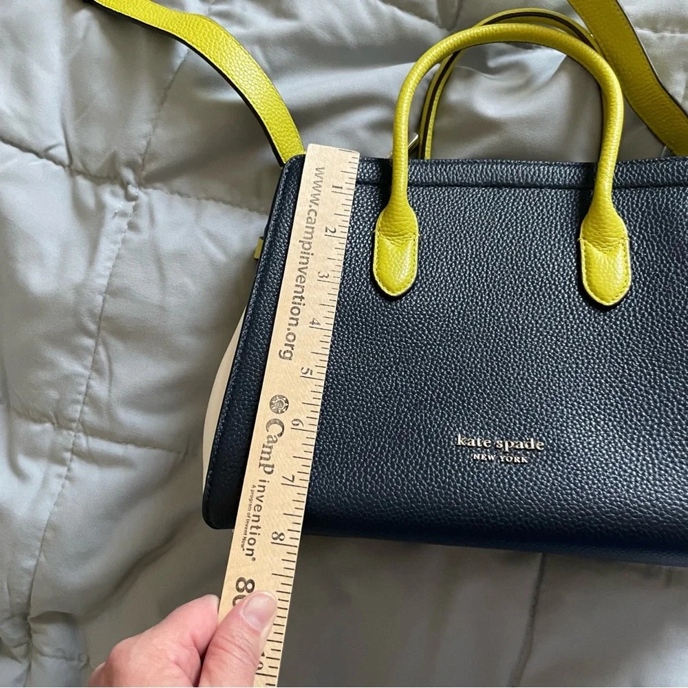 Kate Spade Navy and Green Colorblock Knott Purse Pebbled‎ Leather Medium
